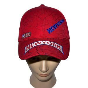 New York USA American flag Cap Hat Baseball Red Strapback Embroidered